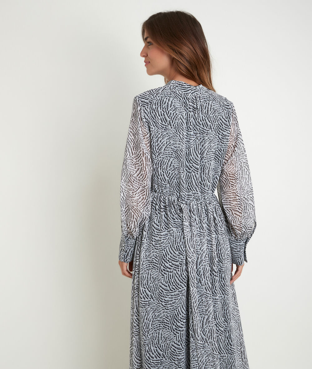 Lange jurk met print nancy noir.