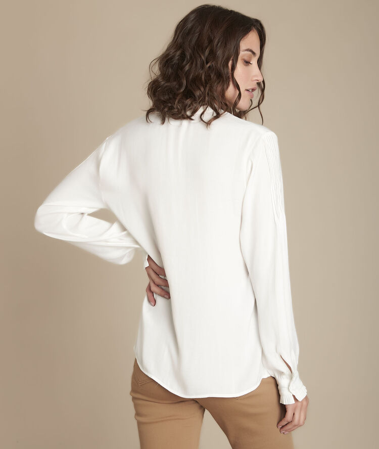 Blouse fluide détails volants maylis ecru.