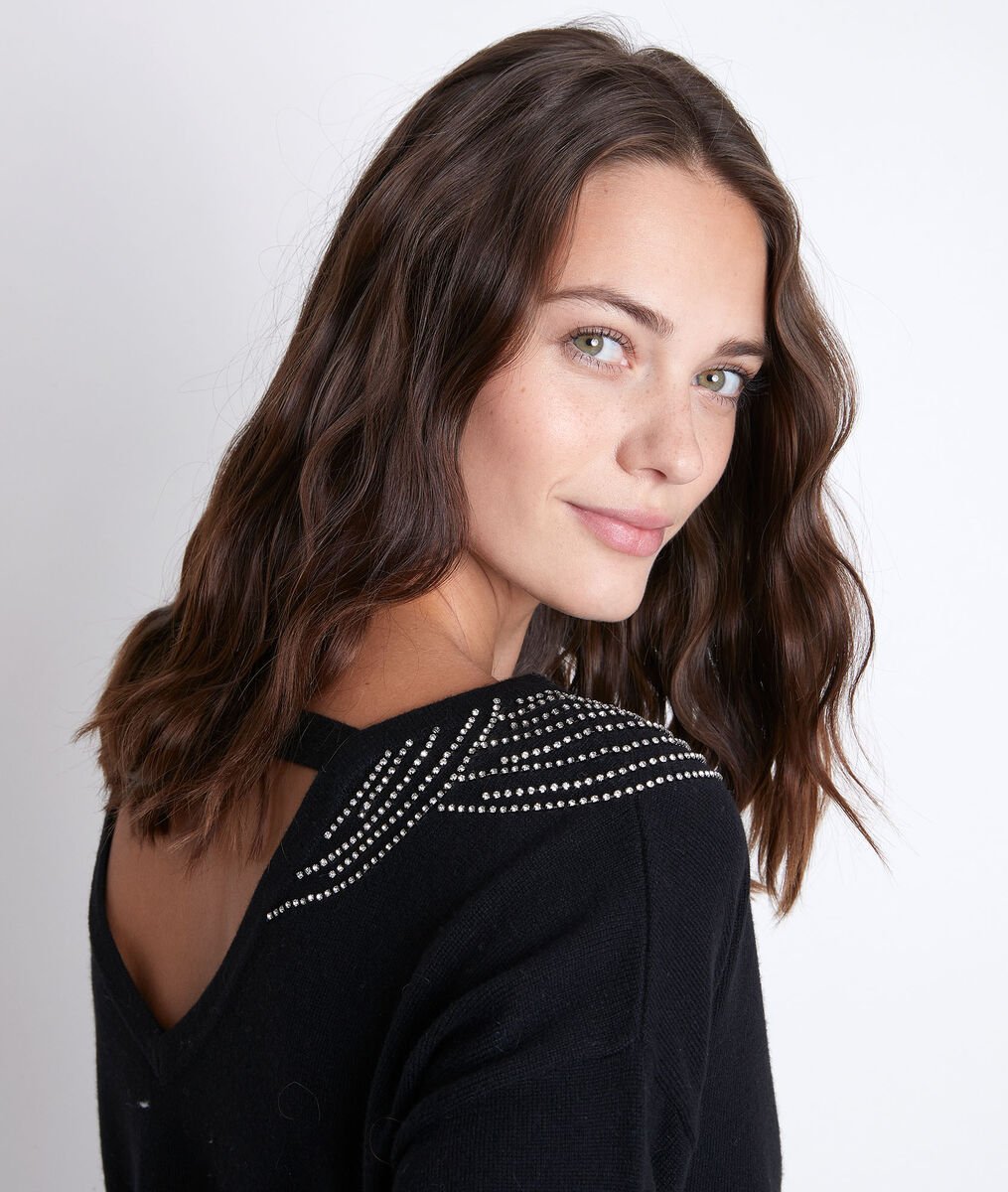 Pull en polyester recyclé à strass Roch | 1-2-3 Pull en polyester recyclé à strass Roch PhotoZ | 1-2-3