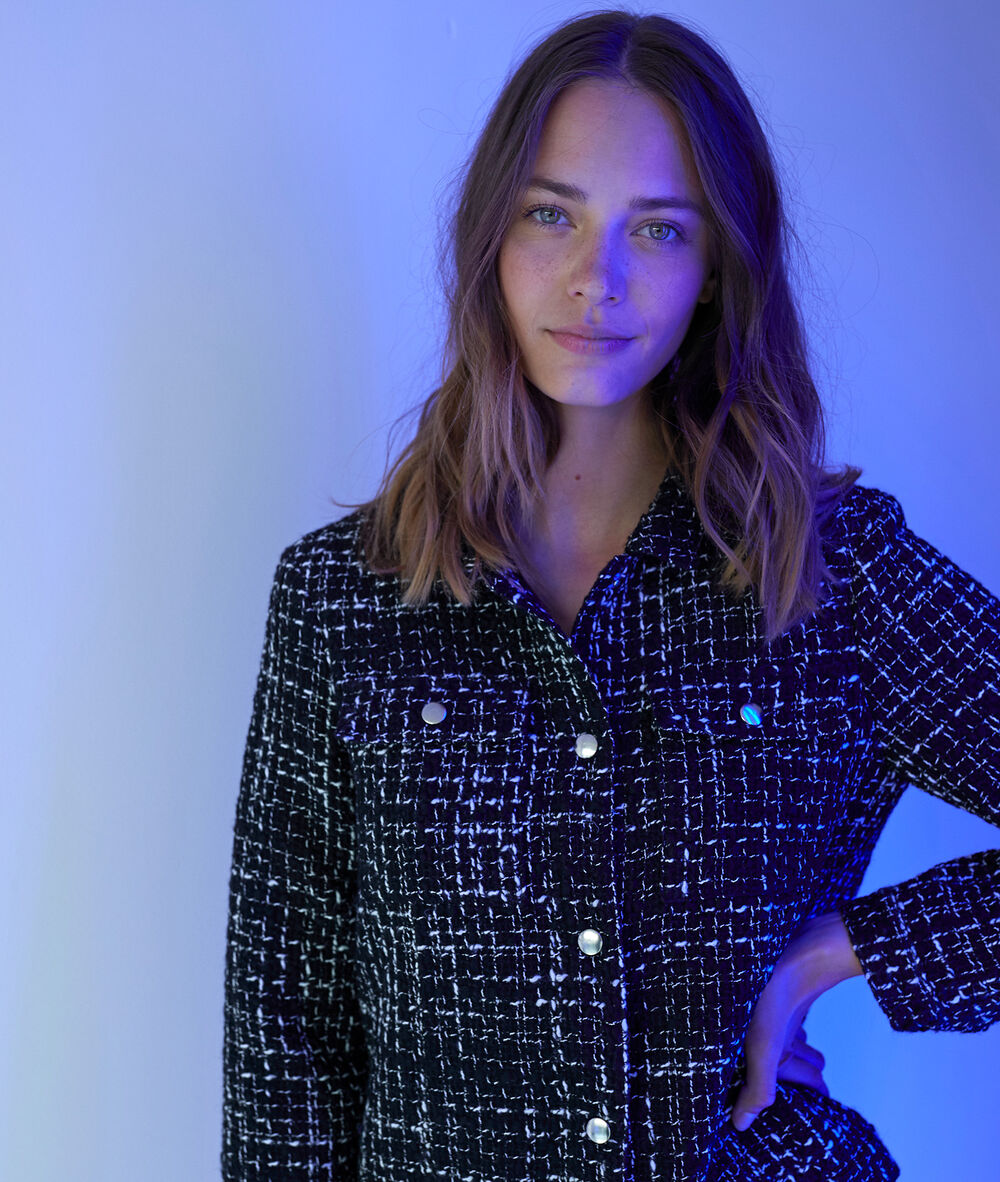 Veste en tweed tao noir.