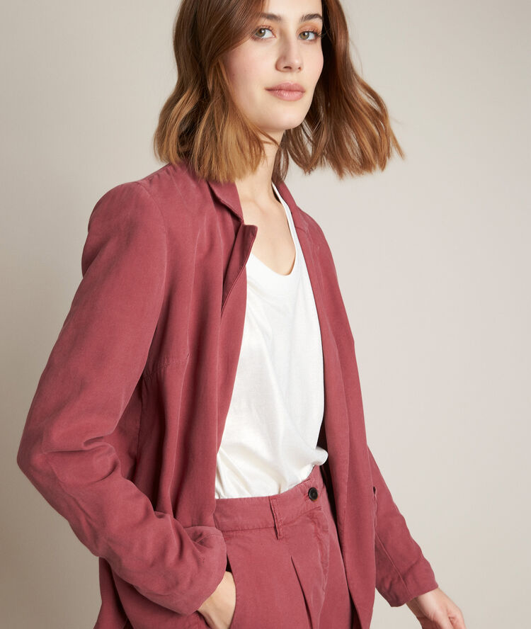 Veste fluide en tencel leonie groseille.