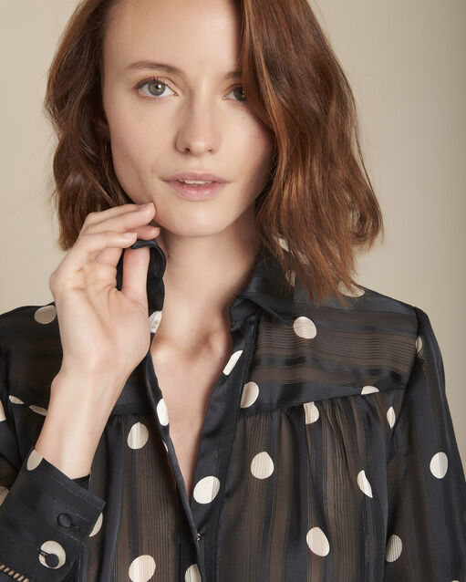 Blouse imprimé pois mateo noir.
