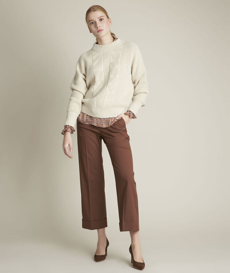 Pantalon droit cropped ivane goyave.