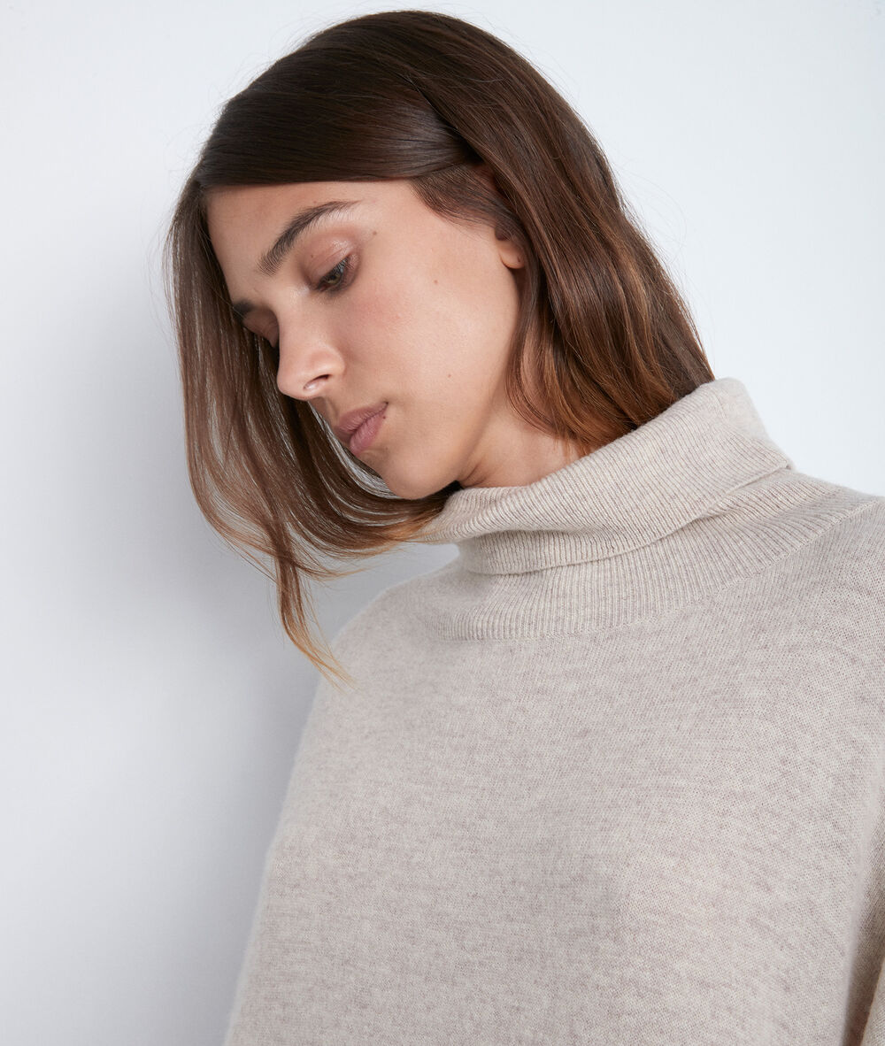Pull col roulé beige tulio beige.
