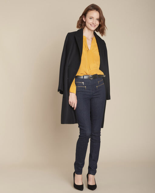 Bernsteinfarbene Seidenbluse Manel (2) - Maison 123