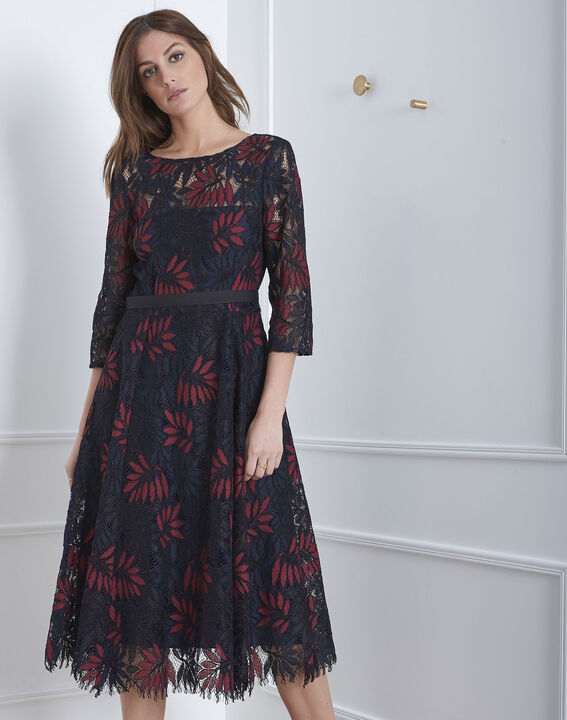 Robe marine longue dentelle Hibiscus | 1-2-3 Robe marine longue dentelle Hibiscus PhotoZ | 1-2-3