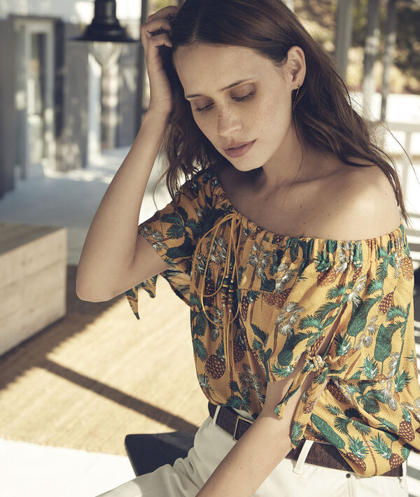Gelbe Bluse mit Ananas-Print Vananas | 1-2-3 Gelbe Bluse mit Ananas-Print Vananas PhotoZ | 1-2-3