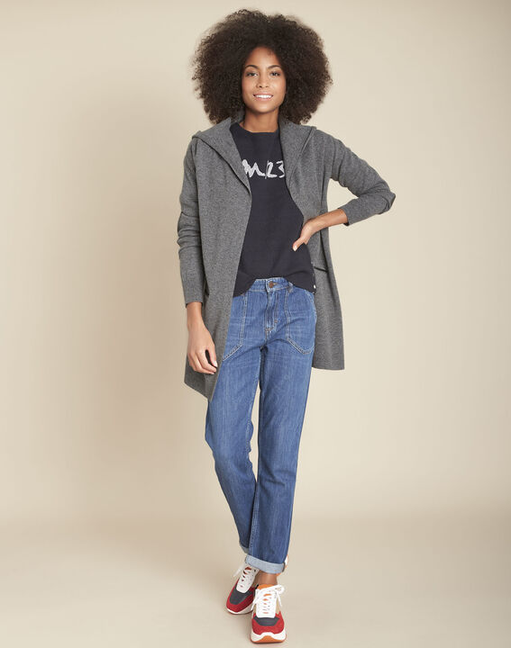 Gilet long en cachemire anthracite Feuillage | 1-2-3 Gilet long en cachemire anthracite Feuillage PhotoZ | 1-2-3