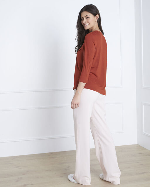 Blouse acajou bimatière genna sable.