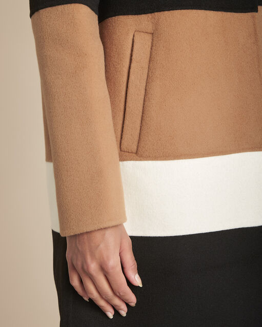 Manteau double face colorblock tiffaine beige.