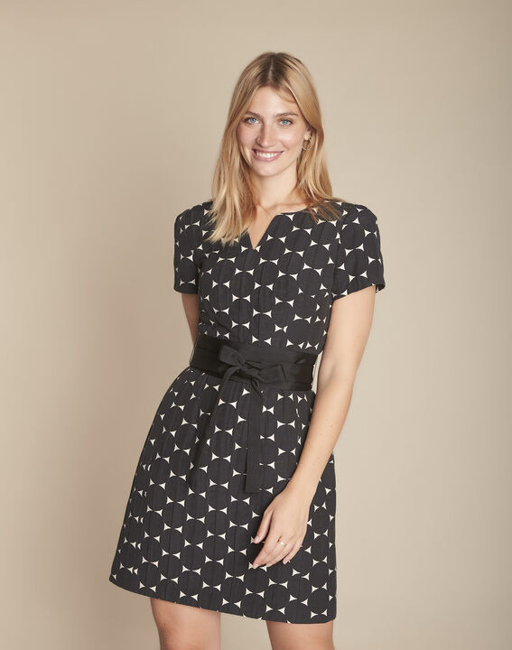 Robe noire à pois cintrée Rosine | 1-2-3 Robe noire à pois cintrée Rosine PhotoZ | 1-2-3