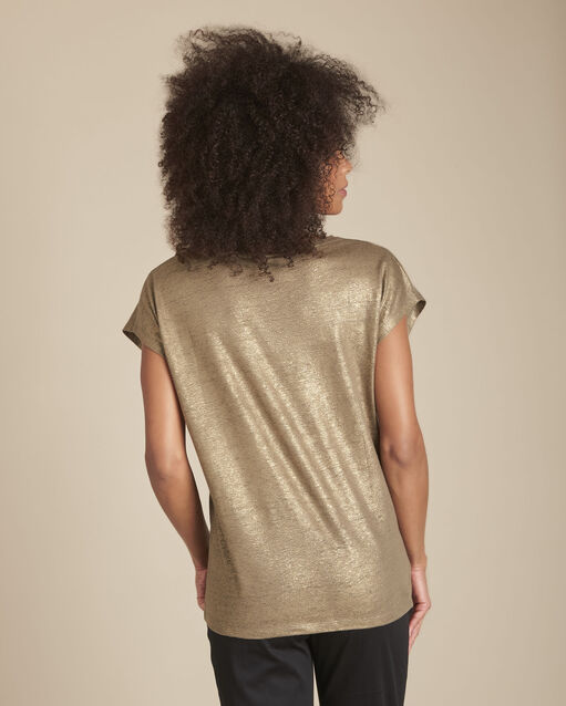 Tee-shirt kaki brillant caliente jaune pale.