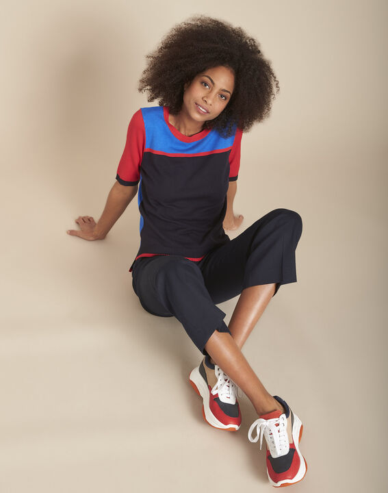 Pull marine colorblock pressions épaules Fit | 1-2-3 Pull marine colorblock pressions épaules Fit PhotoZ | 1-2-3