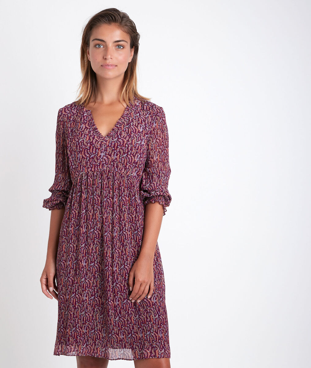 Robe grenat imprimée Colombe | 1-2-3 Robe grenat imprimée Colombe PhotoZ | 1-2-3