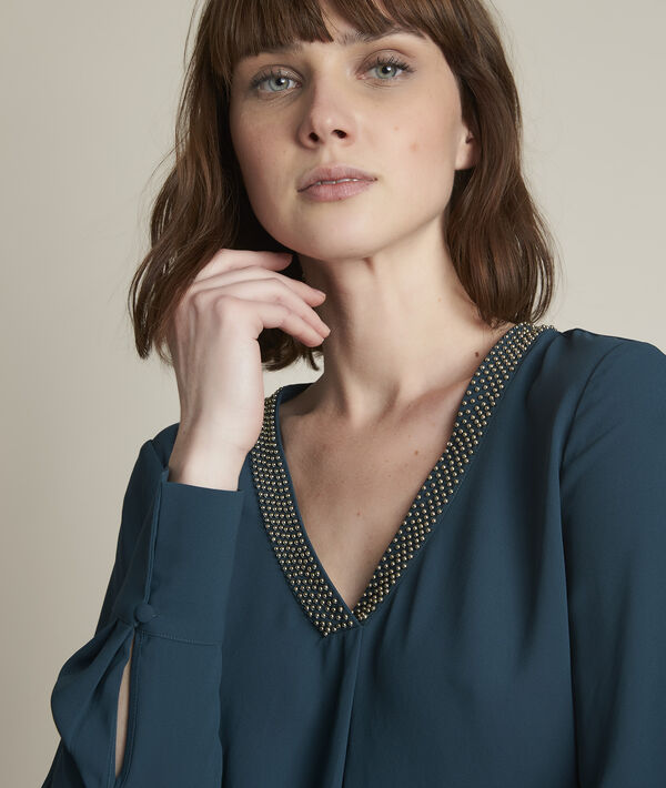 Blouse cyprès en polyester recyclé Edana | 1-2-3 Blouse cyprès en polyester recyclé Edana PhotoZ | 1-2-3