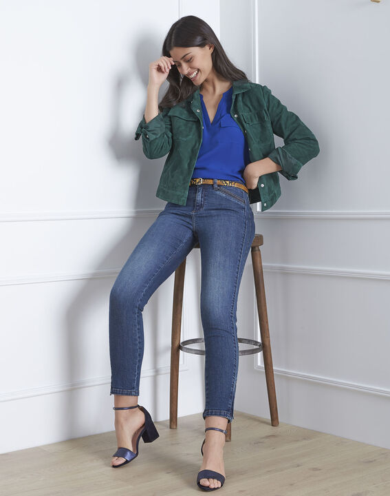 Slim-fit indigo jeans met ritssluiting en normale taille | 1-2-3 Slim-fit indigo jeans met ritssluiting en normale taille PhotoZ | 1-2-3