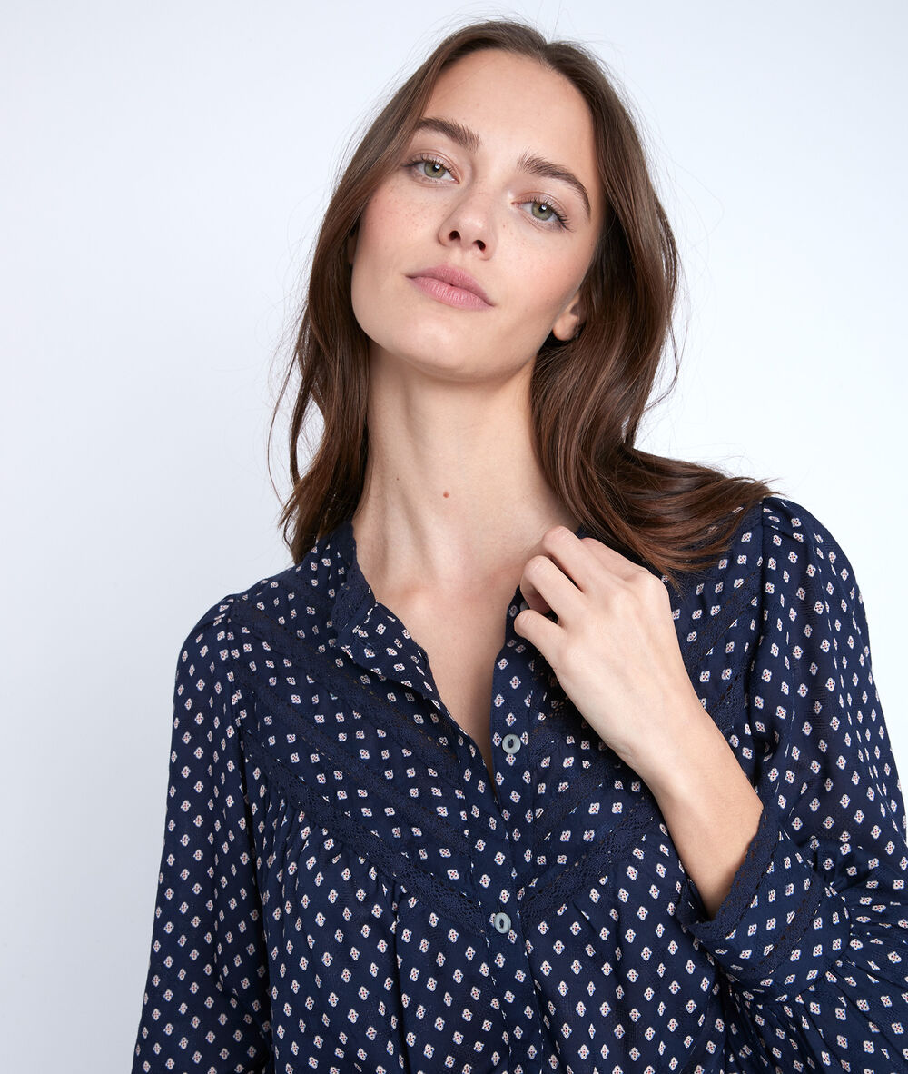 Blouse marine imprimée tomy marine.