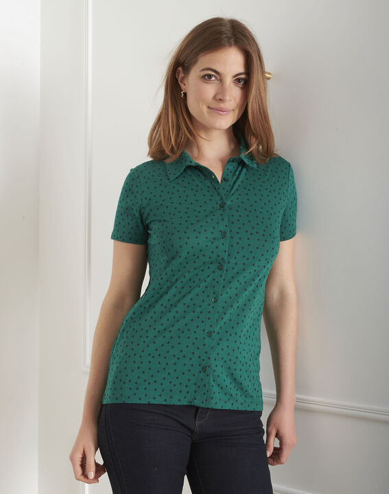 Grünes T-Shirt mit Pünktchen-Print Patty | 1-2-3 Grünes T-Shirt mit Pünktchen-Print Patty PhotoZ | 1-2-3