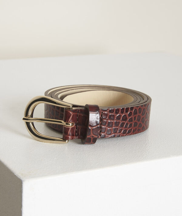 Ceinture en cuir croco ébène Karine | 1-2-3 Ceinture en cuir croco ébène Karine PhotoZ | 1-2-3