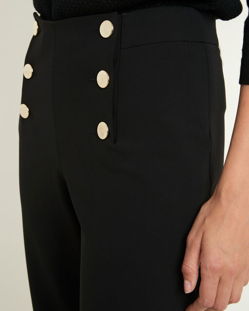 Pantalon noir à pont en microfibre hubert noir.