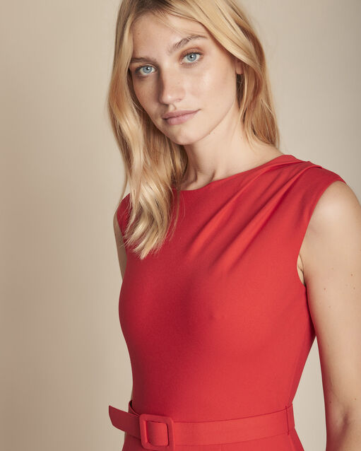 Robe rouge drapée idalie grenade.