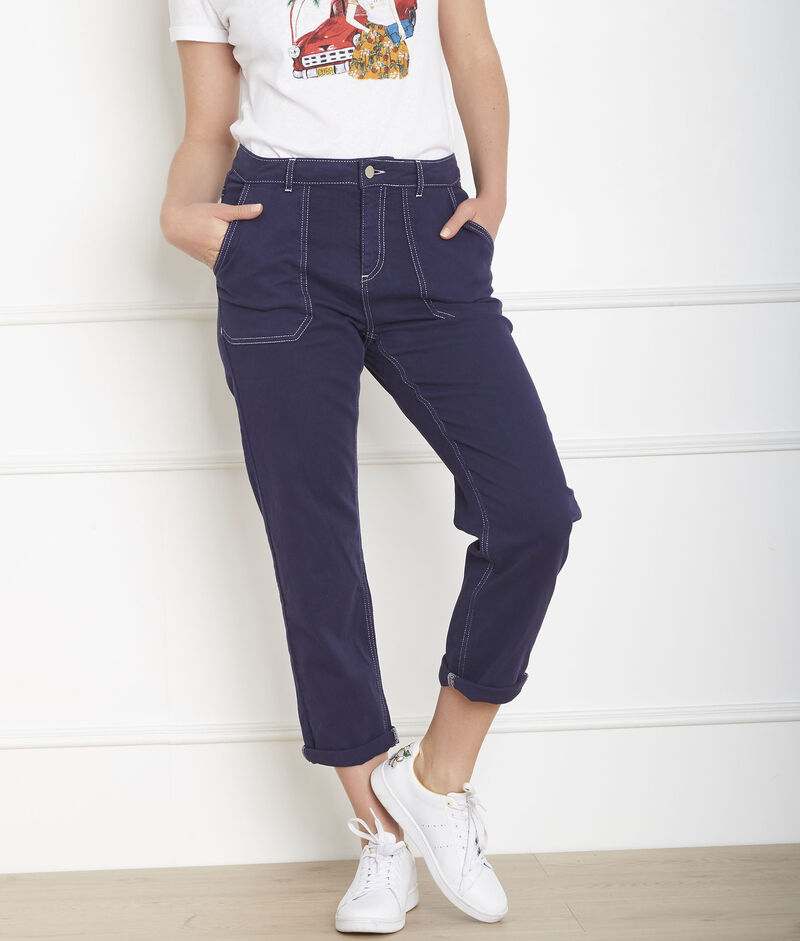 Indigofarbene boyfriend-jeans cool dunkles indigoblau.