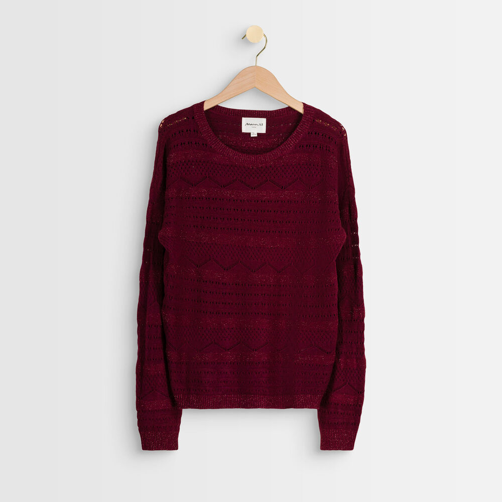 Pull grenat ajouré riggy grenat.