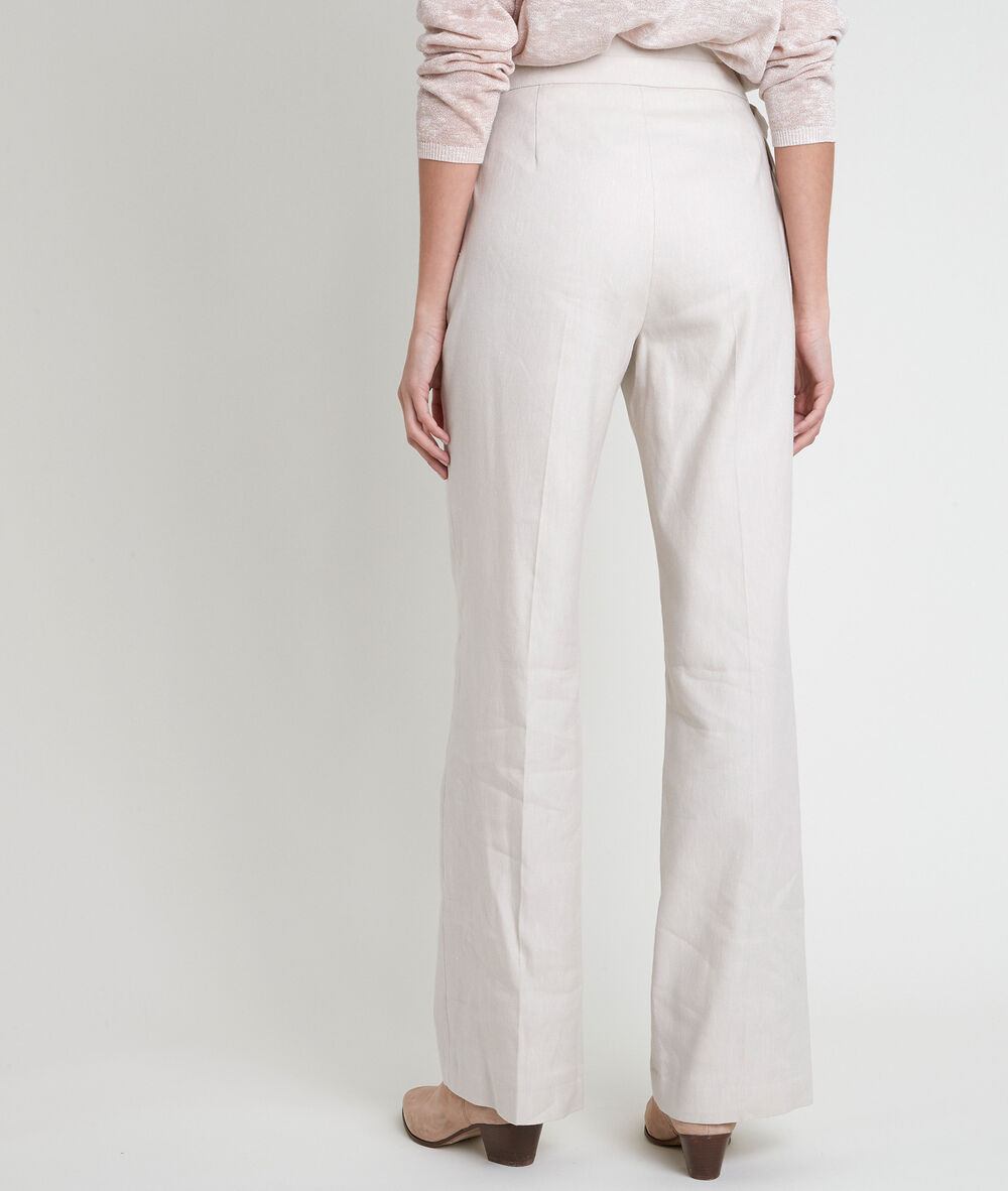 Pantalon large en lin mélangé écru filipo ecru.
