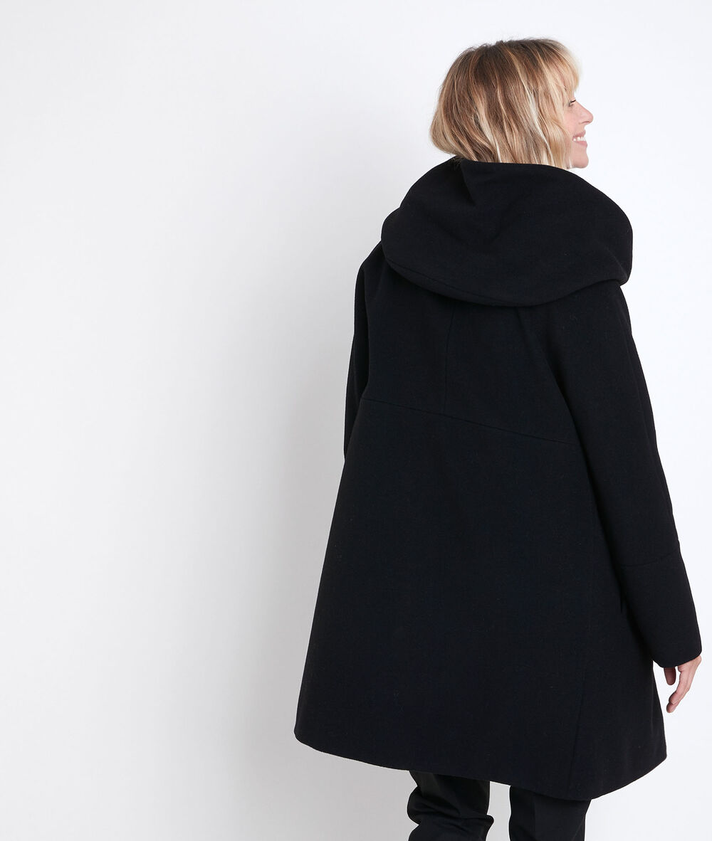 Manteau en laine mélangé noir ocea noir.