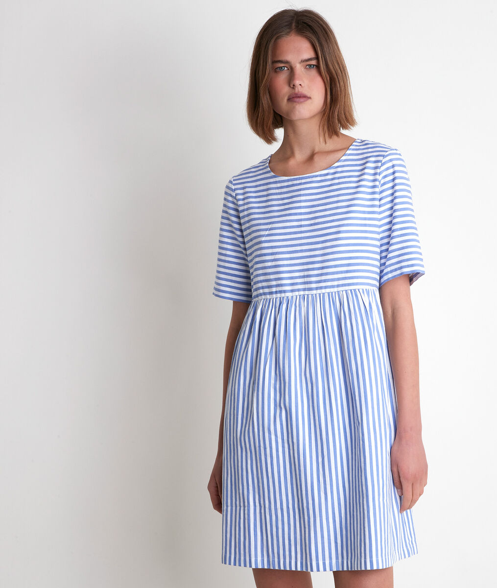Robe rayée bleu ciel et blanche Chaima | 1-2-3 Robe rayée bleu ciel et blanche Chaima PhotoZ | 1-2-3