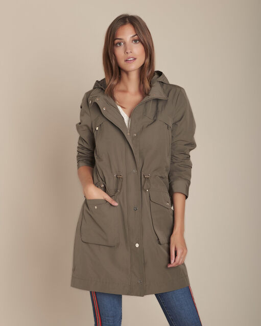 Khakifarbener parka mit taschen quora kaki.