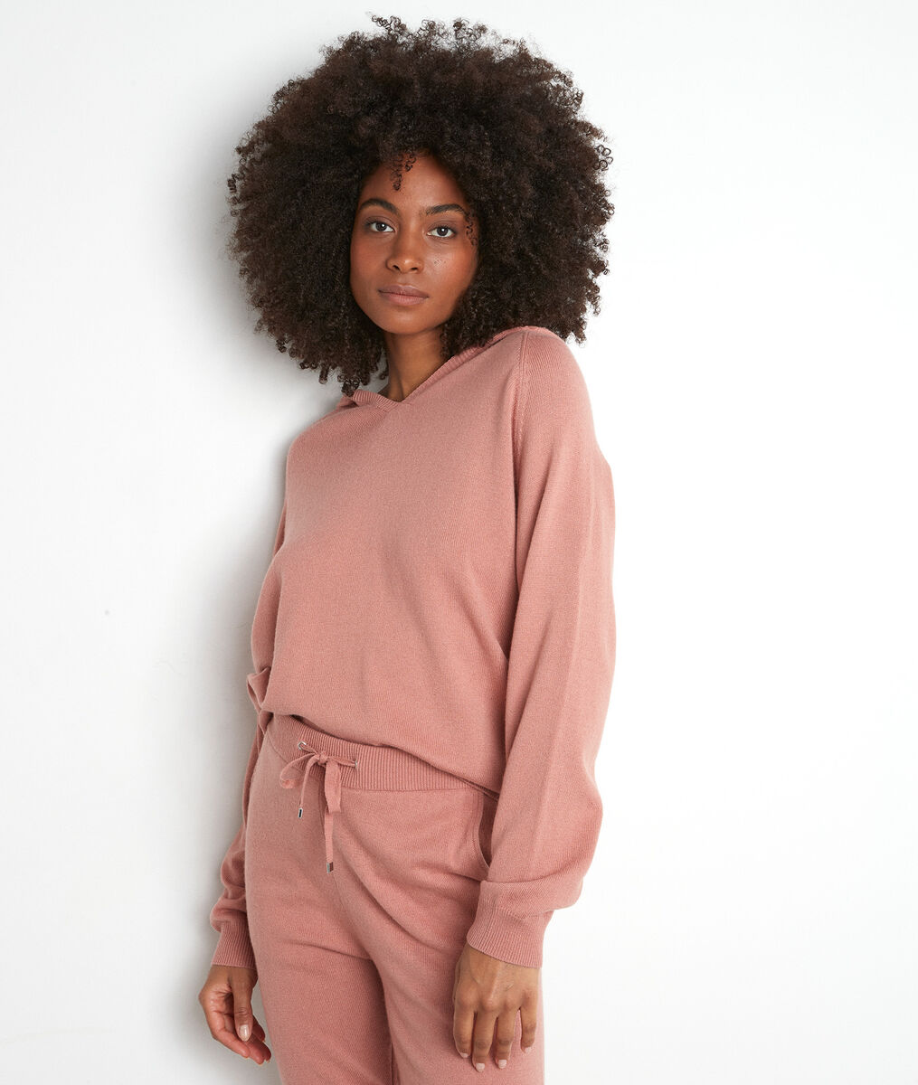 Blush trui van breiwerk met capuchon Thom | 1-2-3 Blush trui van breiwerk met capuchon Thom PhotoZ | 1-2-3