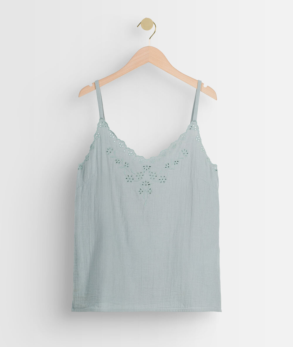 Top en coton céladon tasmani celadon.