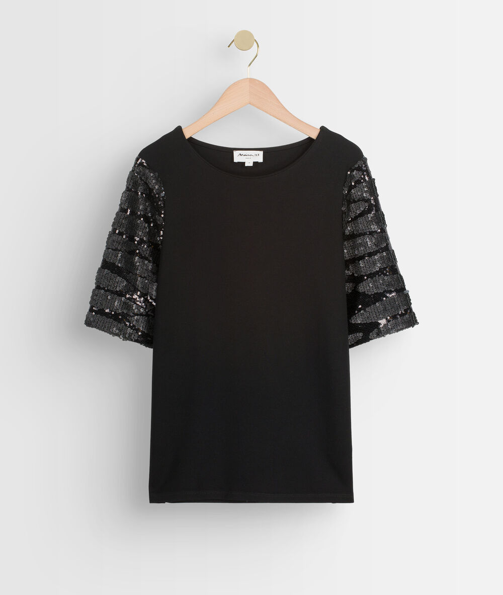 Top noir à sequins djazzy noir.