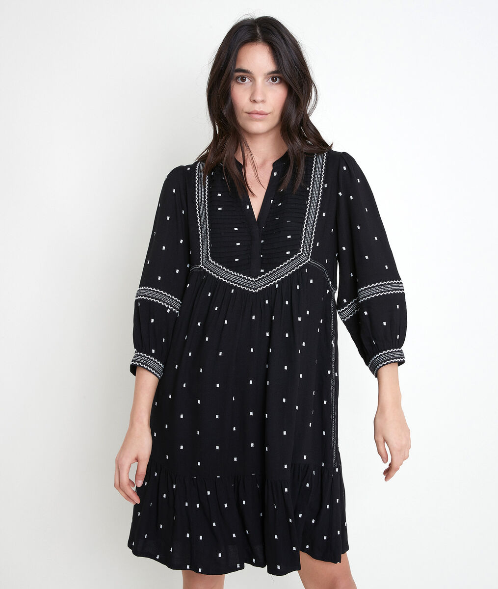 Robe noire brodée Larie | 1-2-3 Robe noire brodée Larie PhotoZ | 1-2-3
