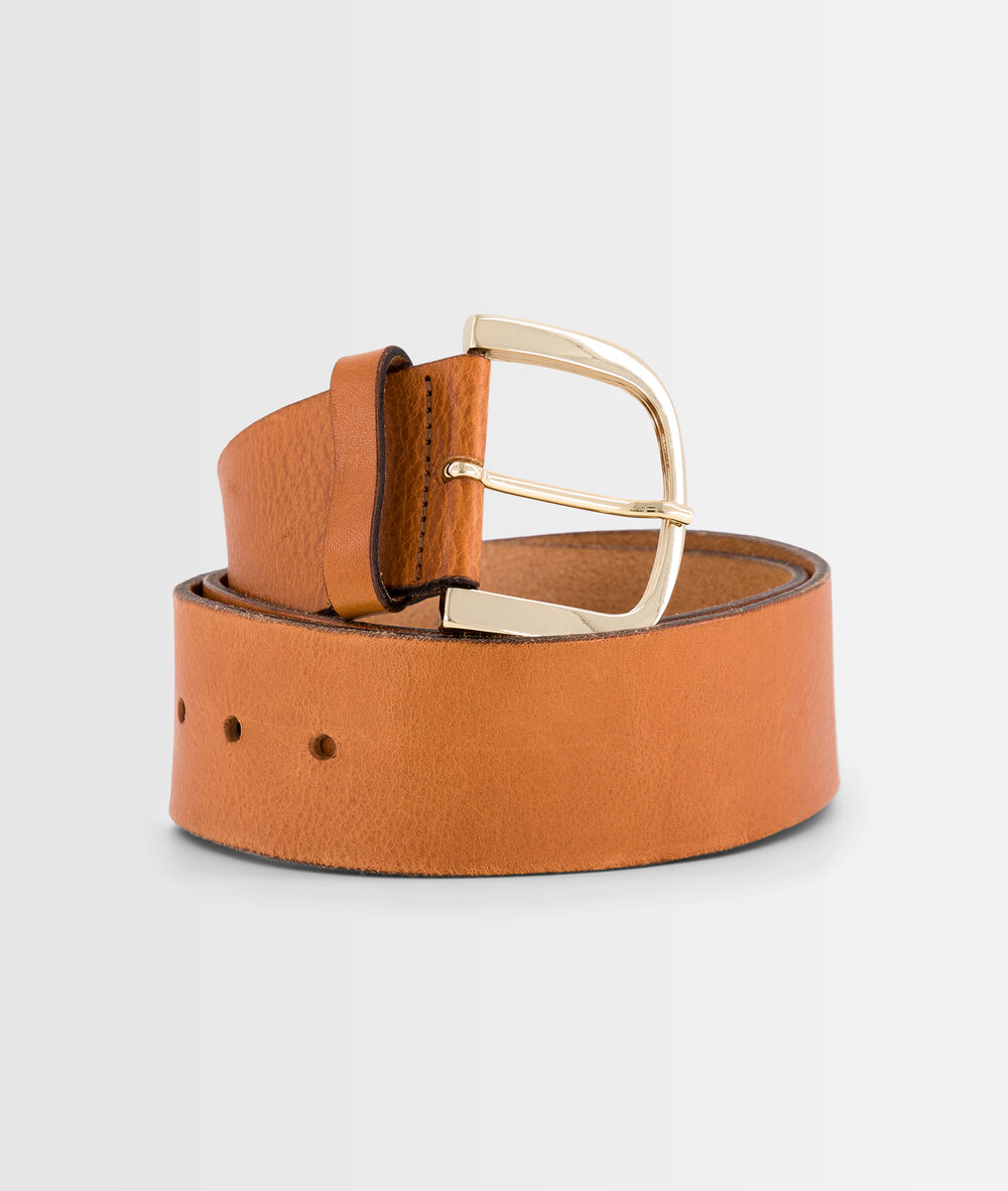 Ceinture large en cuir caramel estelle naturel.