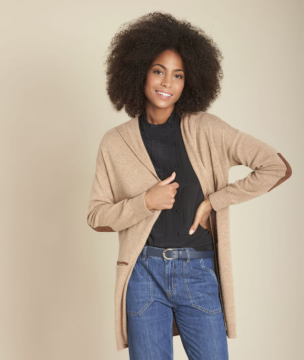 Gilet long en cachemire havane Feuillage | 1-2-3 Gilet long en cachemire havane Feuillage PhotoZ | 1-2-3