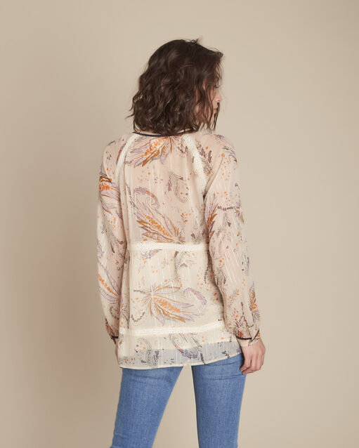 Blouse imprimé fleuri milo ecru.
