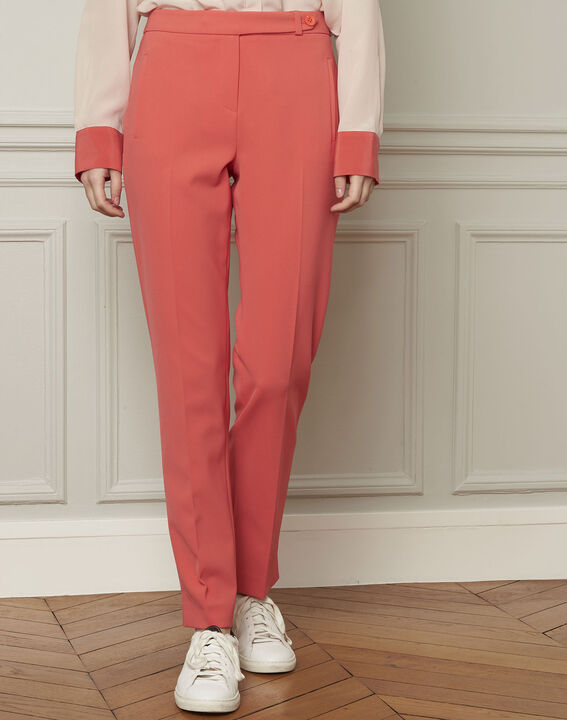 Pantalon corail cigarette microfibre Lara | 1-2-3 Pantalon corail cigarette microfibre Lara PhotoZ | 1-2-3