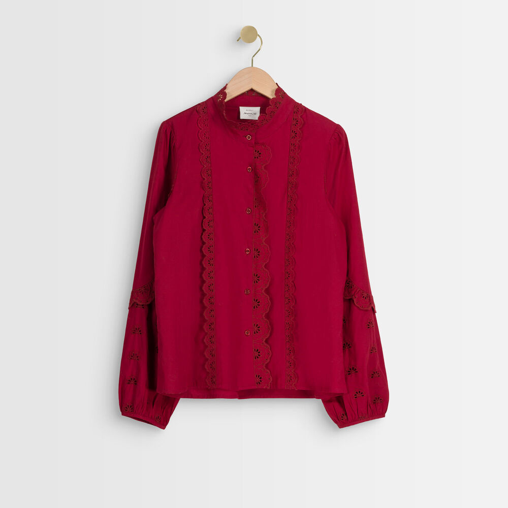 Blouse brodée tasota bourgogne.