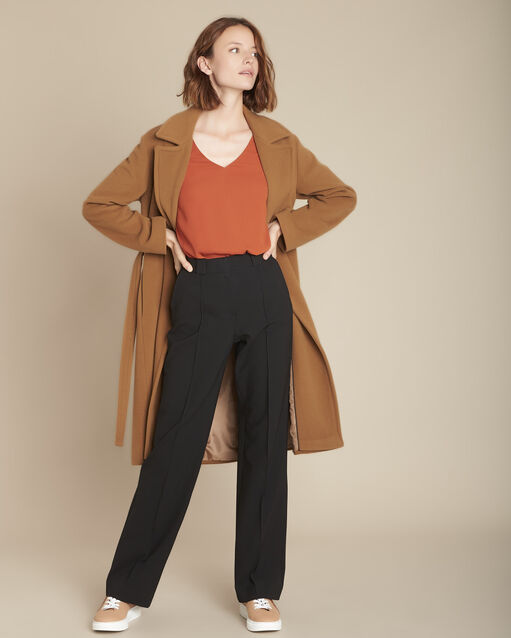 Blouse bimatière tomette neptune sable.