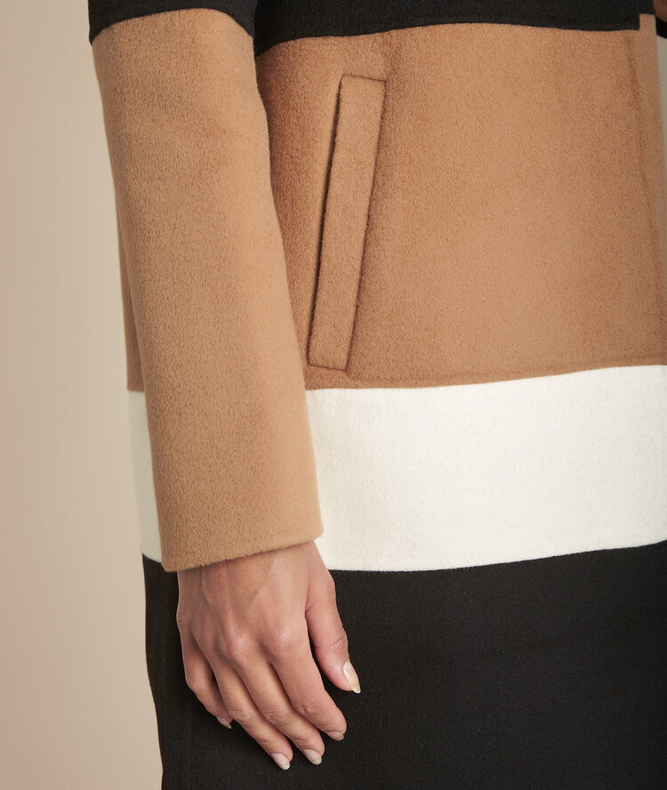 Manteau double face colorblock tiffaine beige.