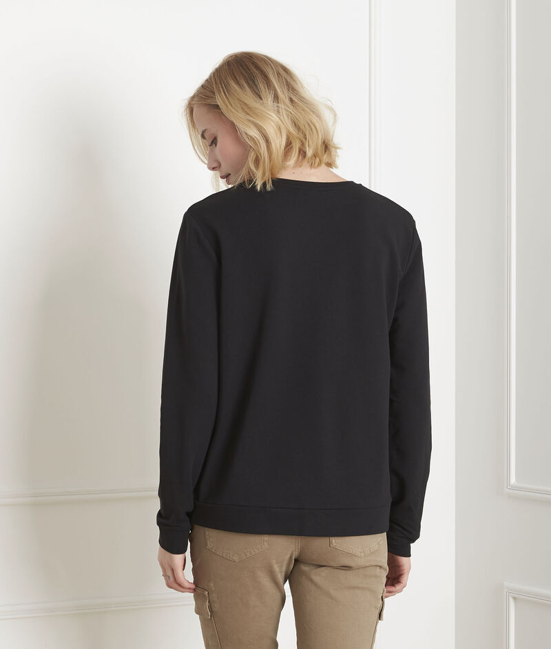 Schwarzes sweatshirt mit tiger-print planete schwarz.
