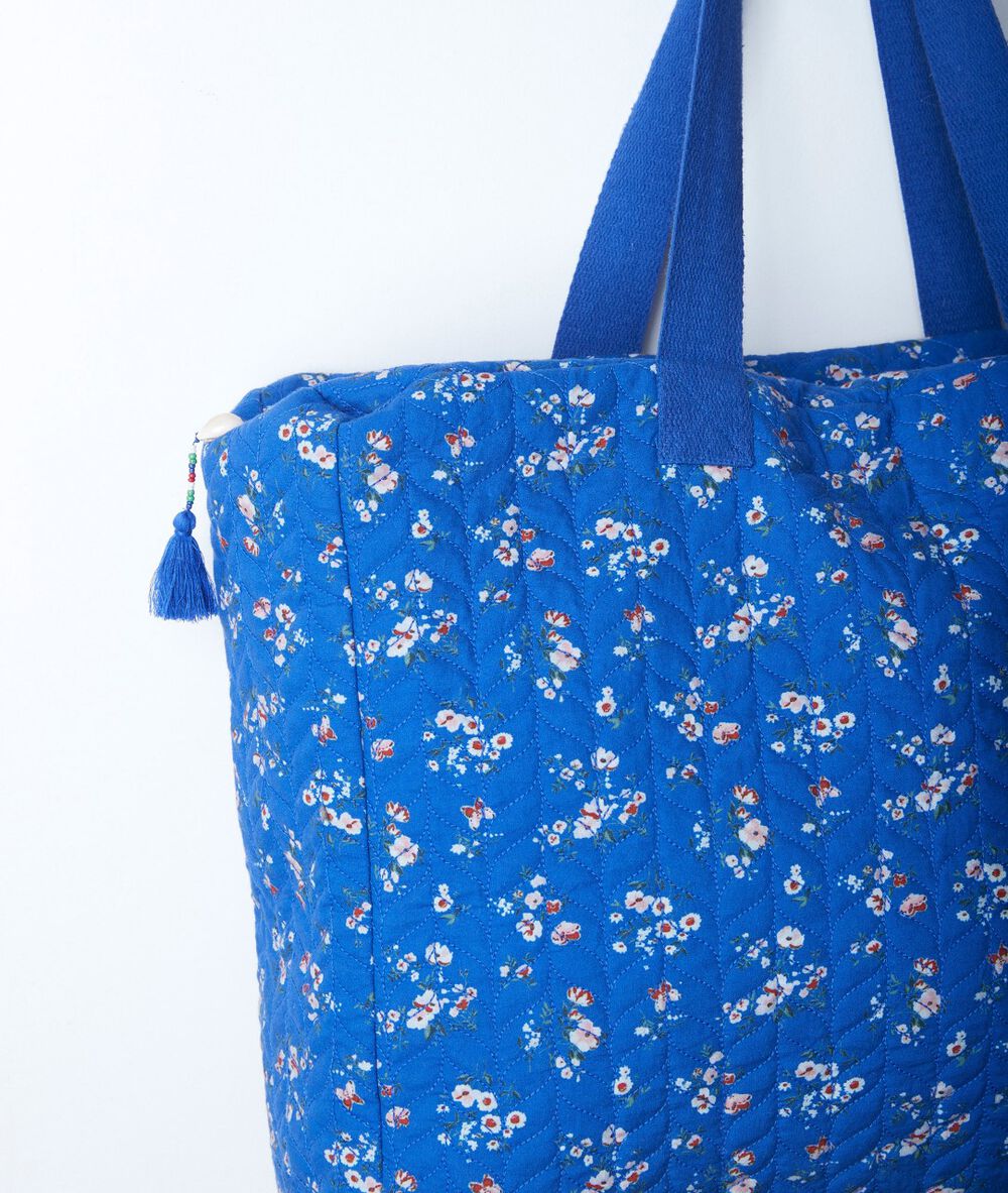 Sac en coton imprim&eacute; fleuri daryl myosotis.