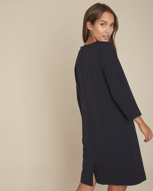 Robe droite à oeillets ivi marine.