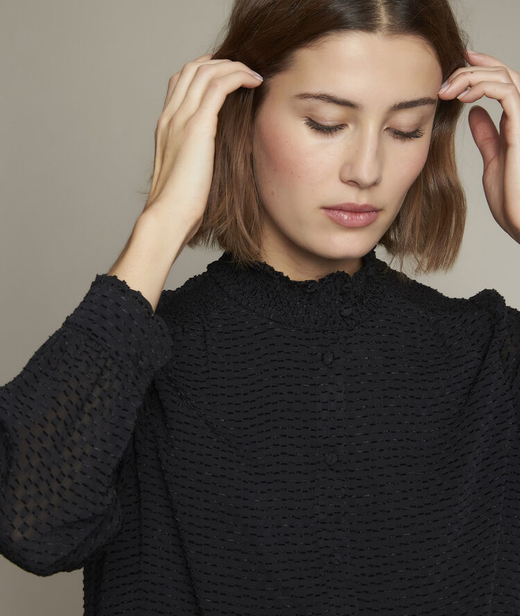 Blouse noire plumetis eve marie noir.