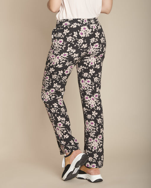 Pantalon noir imprimé fleuri efron noir.