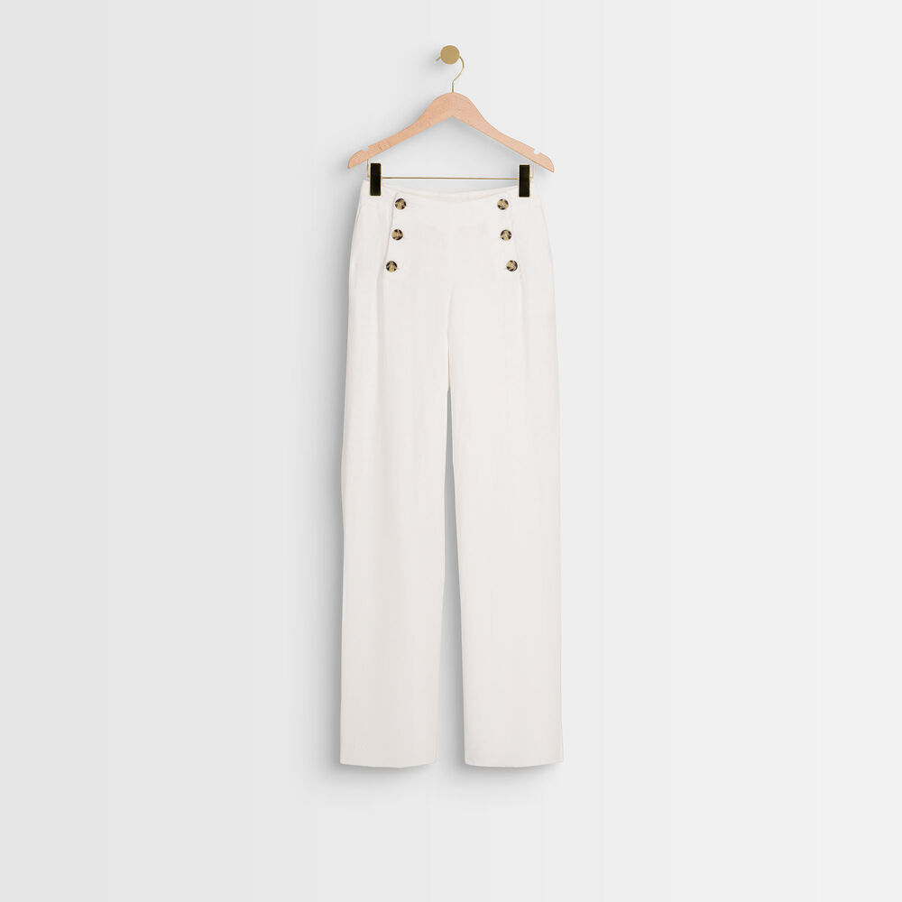 Pantalon à pont en lin blanc iber blanc.