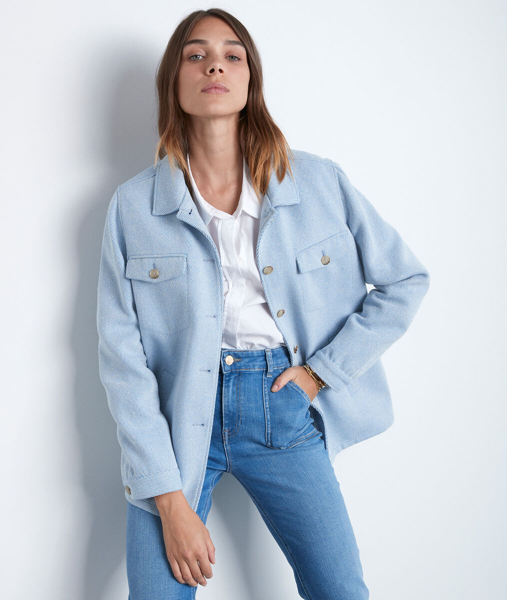 Veste en coton épais bleu ciel Poeme | 1-2-3 Veste en coton épais bleu ciel Poeme PhotoZ | 1-2-3