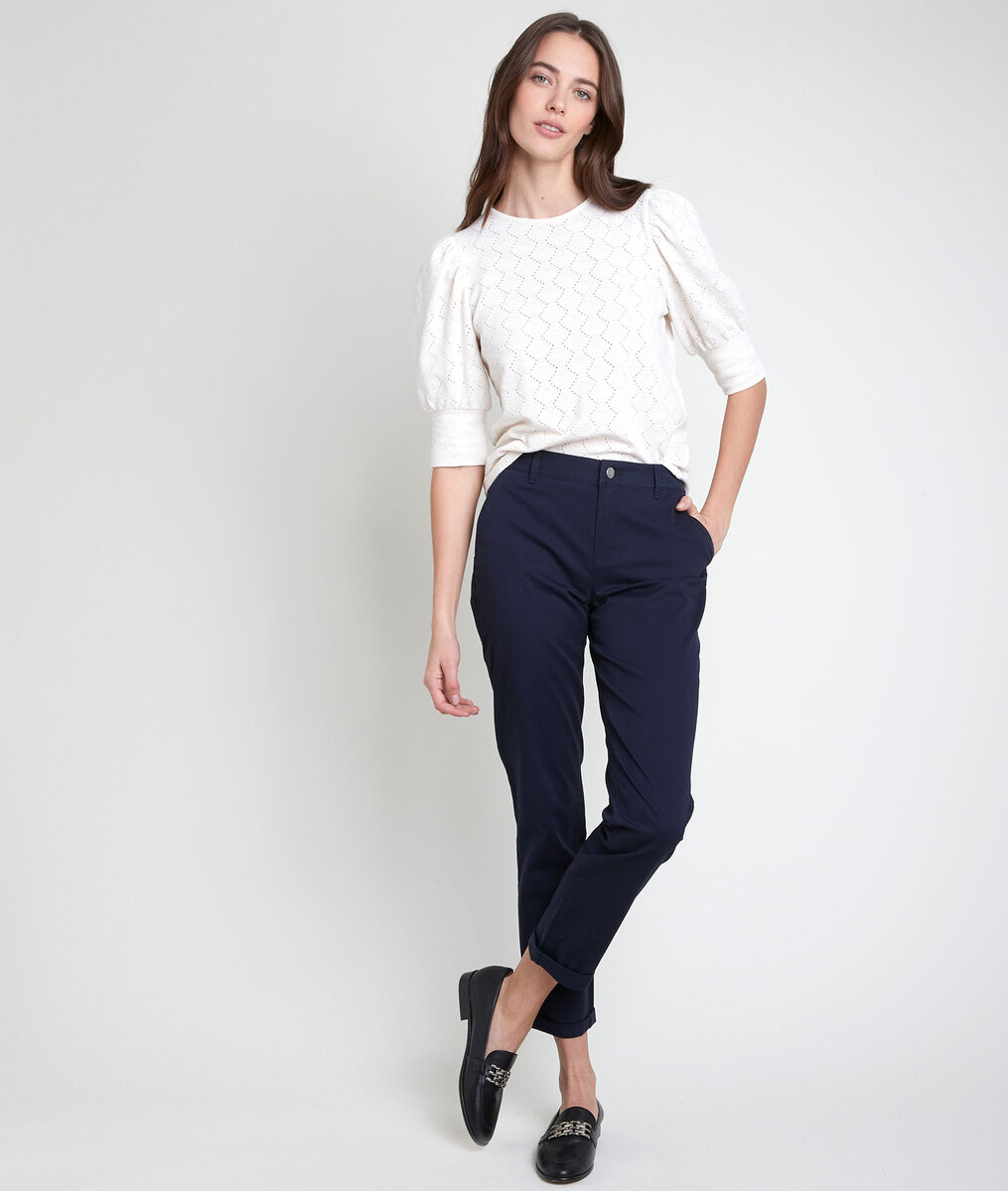 Pantalon chino en coton biologique marine Francis | 1-2-3 Pantalon chino en coton biologique marine Francis PhotoZ | 1-2-3